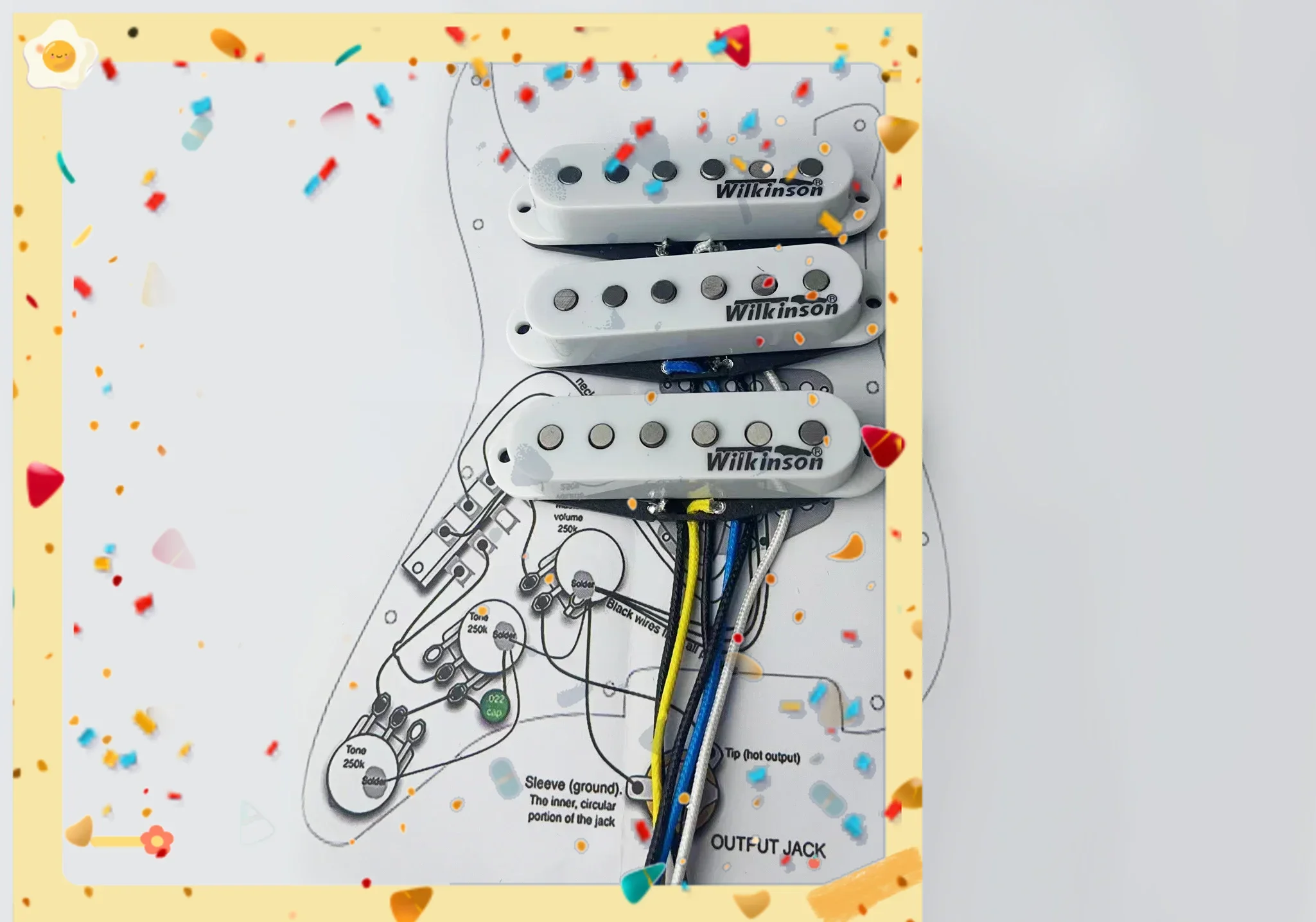 Wei Ke Music Store--Wilkinson WVS 60's Alnico5 SSS Single Coil Guitar Pickup with  Potentiometer Wiring Kit 1 Set