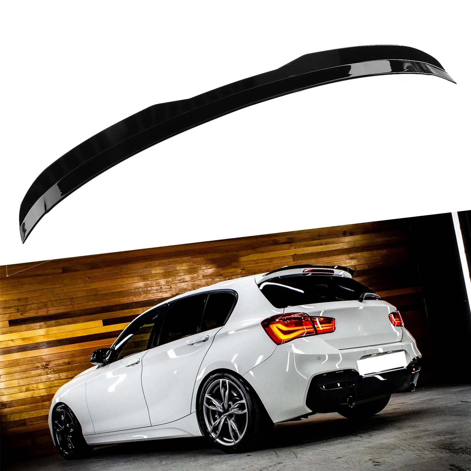 Gloss Black Maxton Style Rear Roof Spoiler Extension For BMW 1 Series F20 F21 M Sport 2011-2019