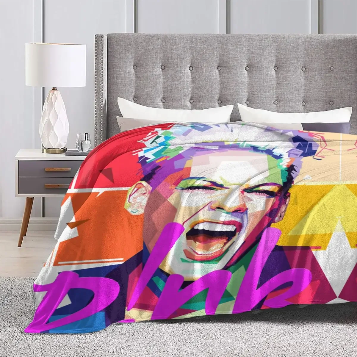 Alecia Beth Moore Blanket Pink Singer Album Airplane Travel Flannel Throw Blanket Soft Warm  Chair Sofa Bed Custom Bedspread