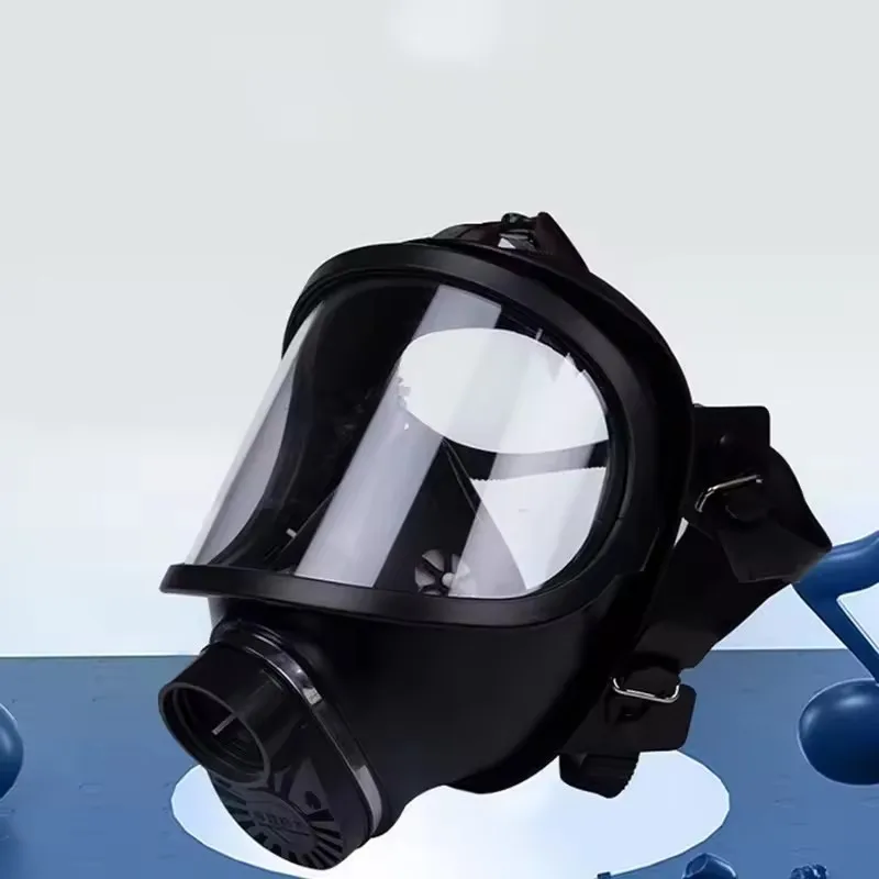 قناع غاز لكامل الوجه من النوع MF14/87 باللون الأسود الجديد مع جهاز تنفس كيميائي ذاتي التحضير من المطاط الطبيعي