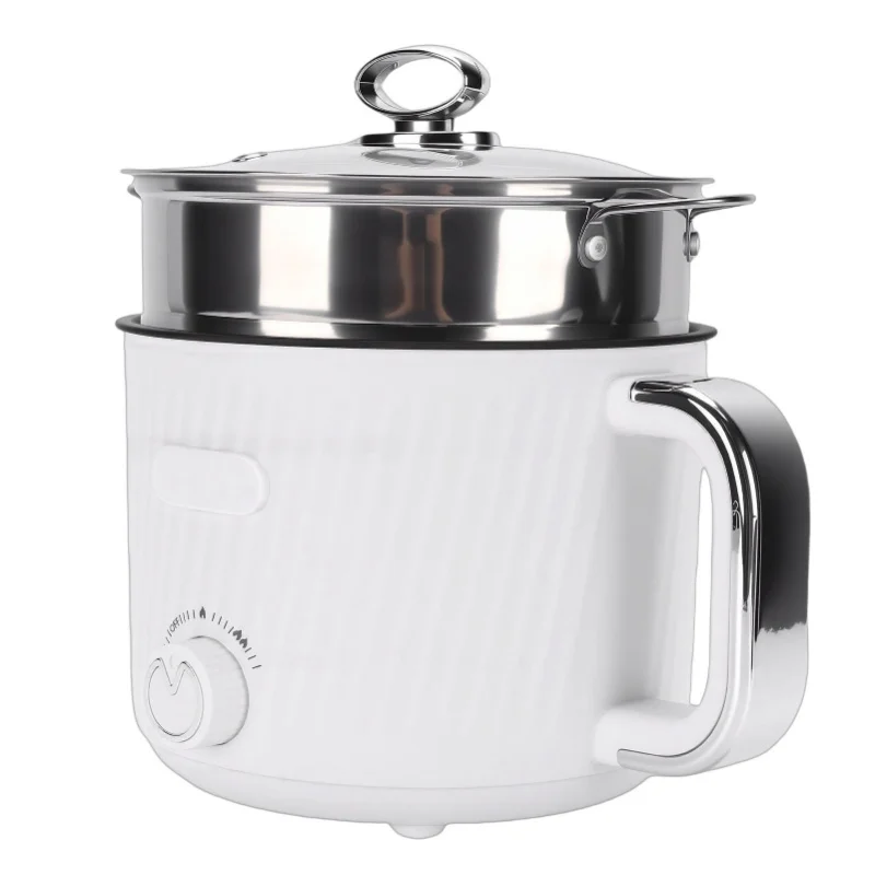 110V Electric Hot Pot Stainless Steel Multifunctional Cooker with Steam Basket For Dorm Home Apartment US Plug view 5