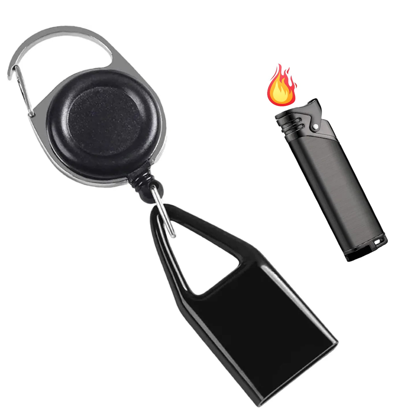 1/2/5PCS Creative Lighter Retractable Keychain Protective Sleeve Holder Leash Safe Stash Clip Cover Smoking Accessories