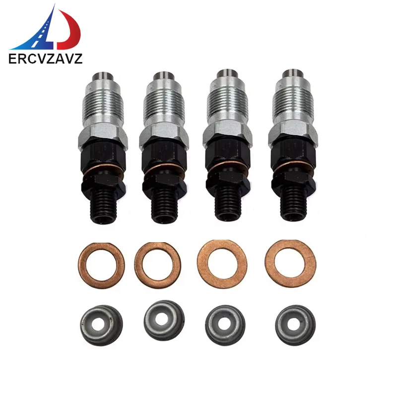 

4pcs 16454-53900 16454-53905 Fuel Injectors w/ Ring kits 16454-53000 16454-53903 for Kubota V2203 V2003 V1903 D1703 Engine