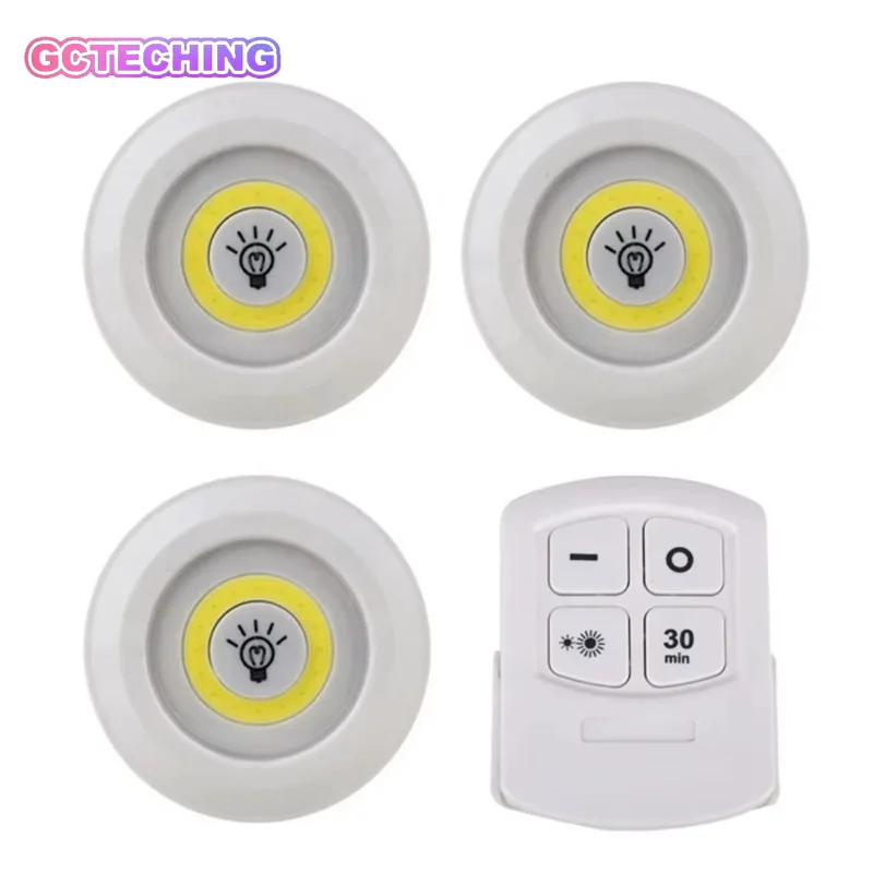 Dimmable LED Under Cabinet Light with Remote Control Battery Operated LED Closets Lights Wardrobe Bathroom Lighting White/Warm