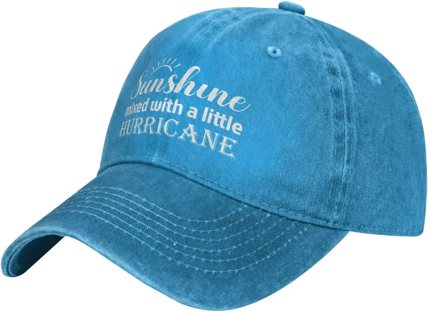 Funny Hat Sunshine Mixed with A Little Hurricane Hat Women Baseball Hat Adjustable Cap