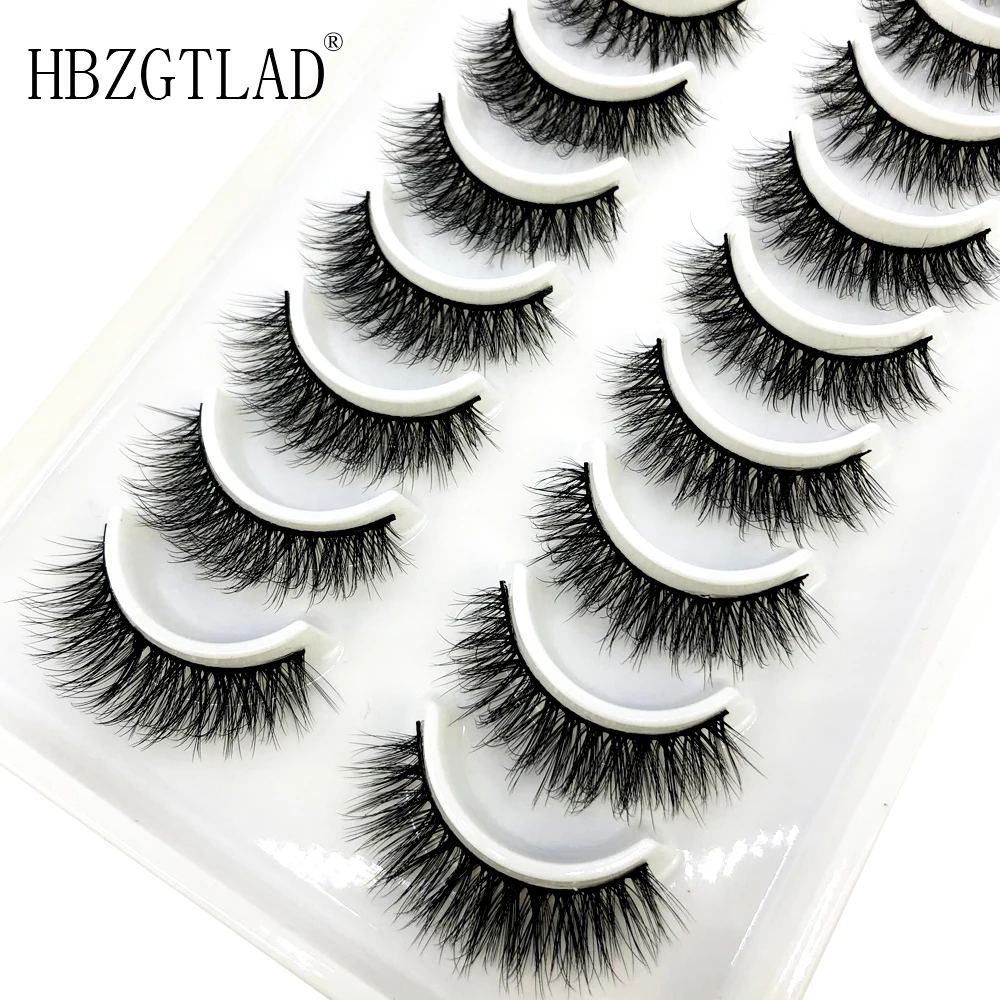 2022 New 10 Pairs 3D Faux Mink Lashes Fluffy Soft Wispy Volume Natural long False Eyelashes Reusable Eyelashs Makeup