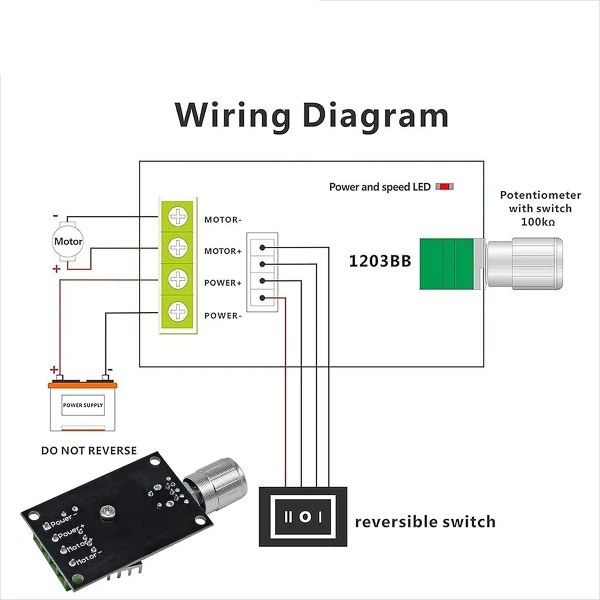 2PCS PWM DC Motor Speed Controller,6V-28V 3A Reversible Speed Regulator for Low Voltage Brushed DC Gear Motors