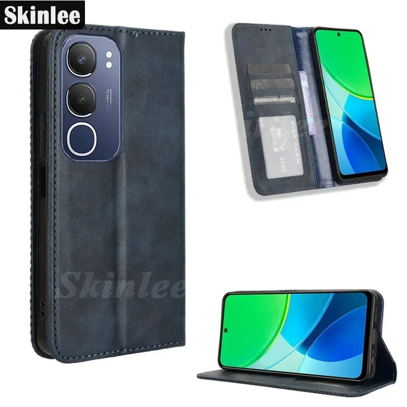 For VIVO Y19S Y28 Y03 Y03T Flip Leather Retro Magnetic Card Bag Wallet Phone Case VIVO Y28 Y03 Y03T T y 19 28 Shell Funda Capa