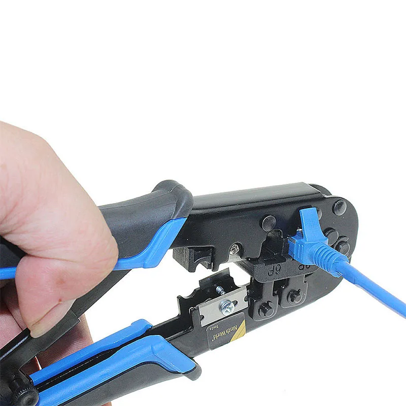 Kualitas Tinggi Modular Jaringan Telekomunikasi Cable Crimping Tool Ratchet Crimping Tool, Cocok untuk 4P 6P 8P RJ-11/12 RJ-45