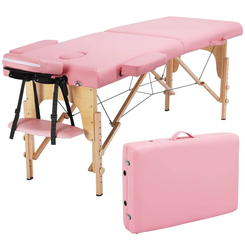 Topeakmart-Mesa De Massagem Portátil, Spa Therapy Bed, Mesa De Tratamento Dobrável, Altura Ajustável Salon Bed, 84