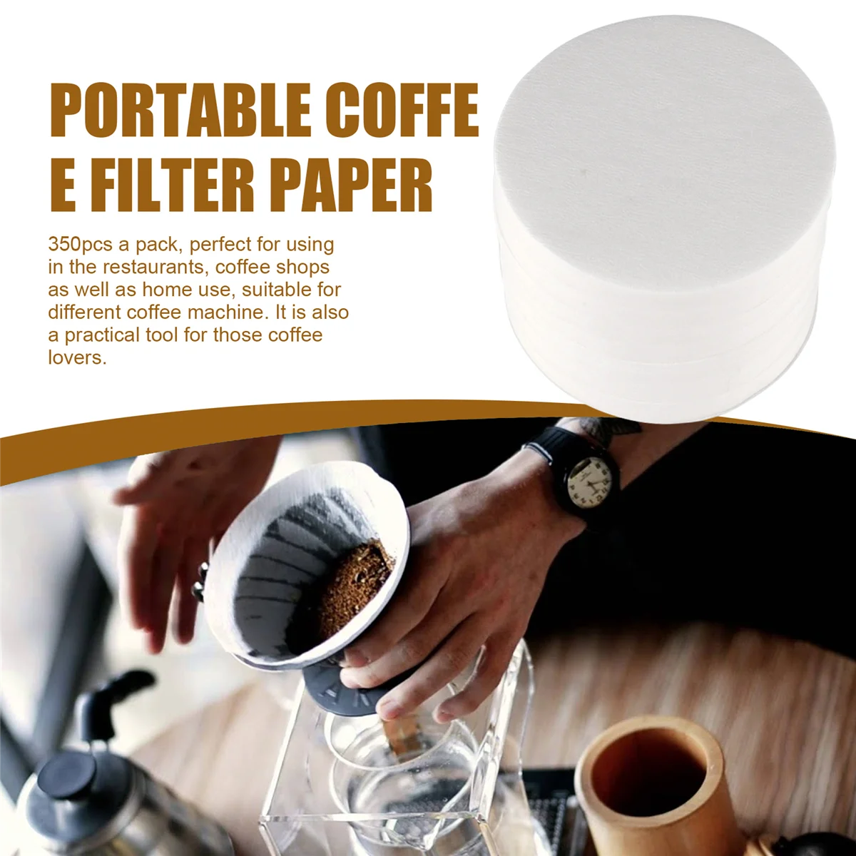 Best 350PCS Round Disposable Drip Coffee Filter Paper Strainers for Aeropress Coffee Maker and Espresso Maker