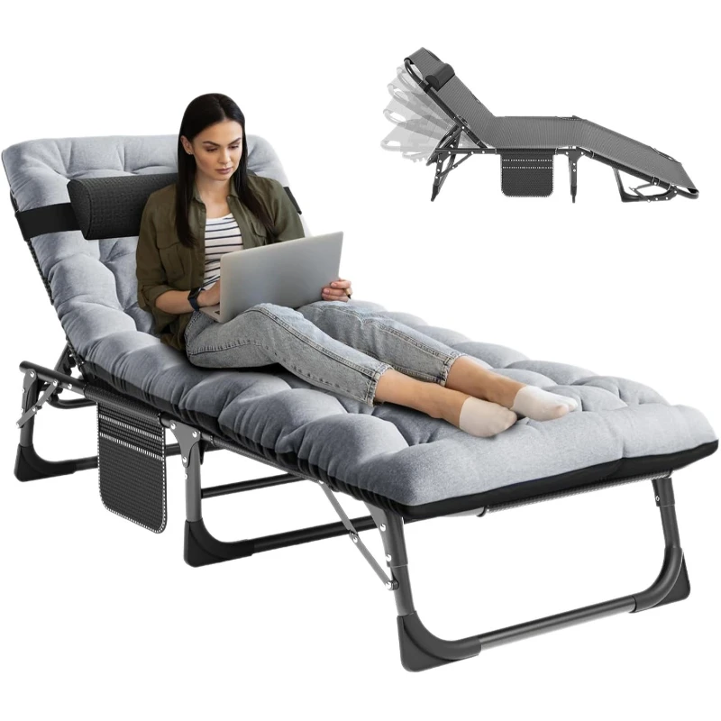 

Outdoor camping folding bed Home comfort with cushion Spare cot Adjustable multi-function
