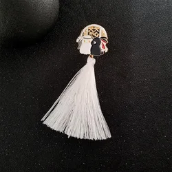 Anime Grandmaster Of Demonic Cultivation Brooch Mo Dao Zu Shi  Rabbit Long Tassel Lapel Pins Accessories Backpack Pins Gift