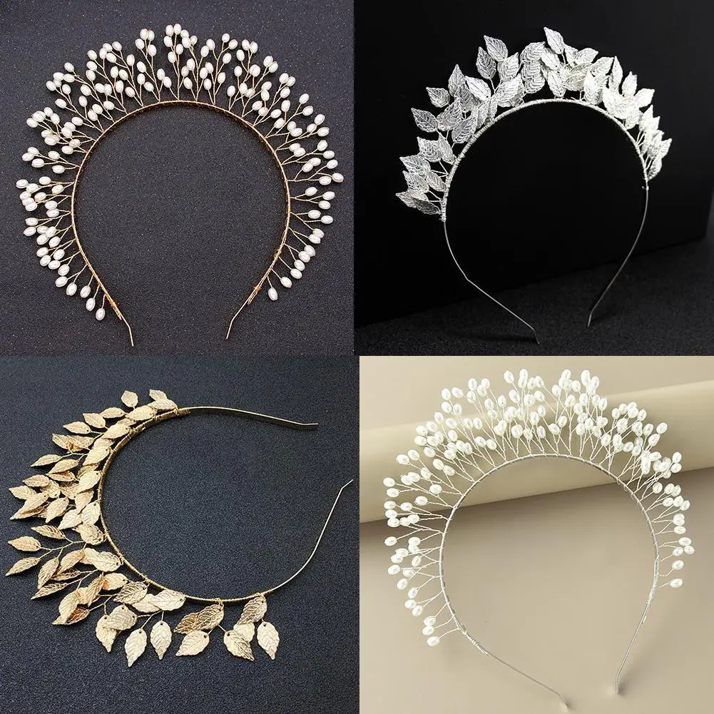 Retro Gold Leaf Headbands Wedding Roman Bride Greek Women Hair Accessories Bride Headband Head Tiaras Crown Jewelry Hair Hoop