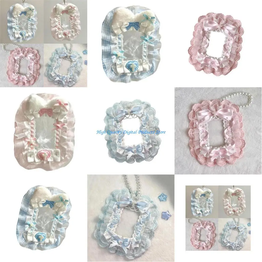

U2JE Lace Photocard Holder Sweet Card Holder Lovely Protective Case Bows Photo Sleeves Protector Card Cover Storage Bag
