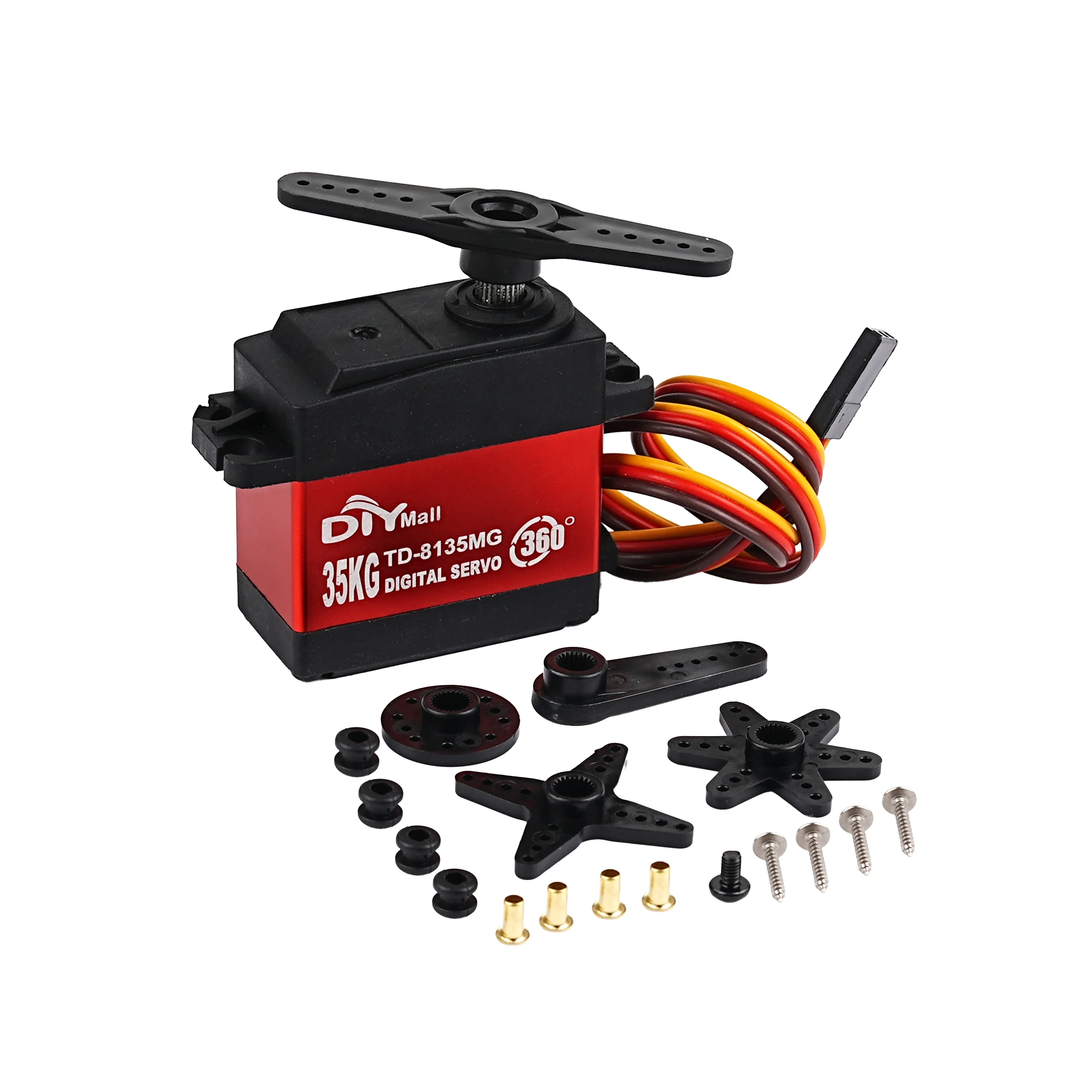 Servomoteur numérique 35KG TD-8135MG, Angle de 360 degrés contrôlable, coque métallique à couple élevé, étanche pour voitures RC, avion, Robot