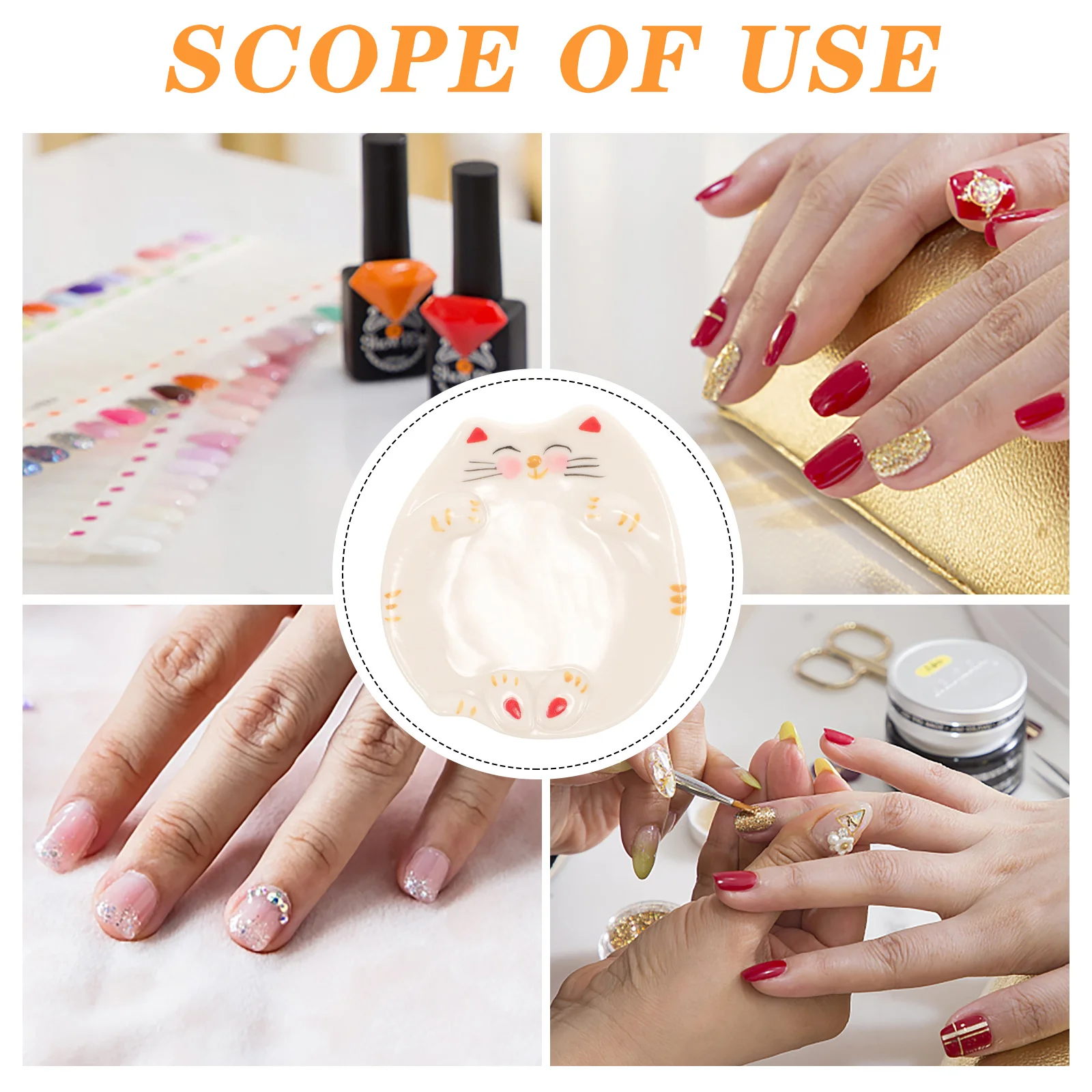 لوحة ألوان مائية من السيراميك، صينية خلط الألوان المدمجة للتقليم الغواش، لوحة رسم فنية للأظافر، صينية خلط الألوان