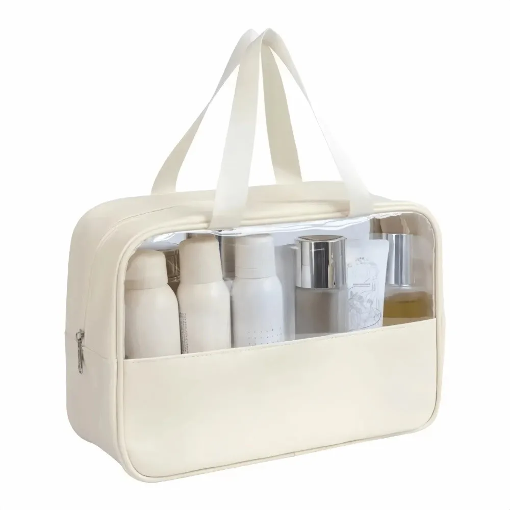 Practical Large Capacity Cosmetic Bag See-Through Zipper Clear Makeup Bag Bath Bag Bathroom