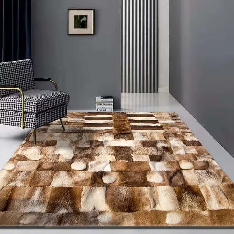 Large Carpet for Living Room Anti Slip Bedroom Kids Room Floor Mat Nordic Leopard Print Bedside Area Rug Doormat Home Decorative