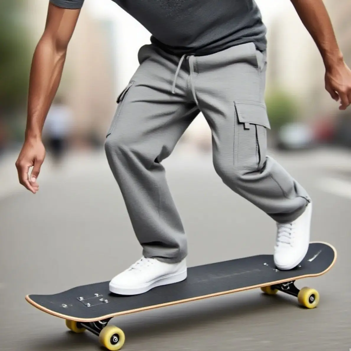 

Men's Straight Fit Joggers Autumn Sweatpants Loose Oversized Drawstring Streetwear Sports Long Pants with Multi-Pockets