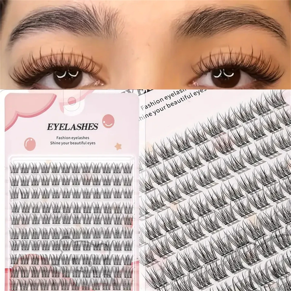 Set de pestañas postizas fáciles de aplicar, estilo caricatura grueso con apariencia natural, ideal para principiantes, gruesas y esponjosas, paquetes cruzados realistas, diseño curvo, reutilizables