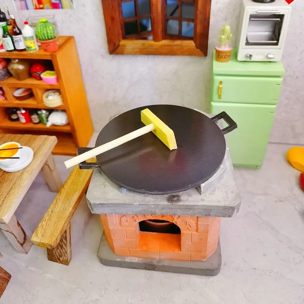 Simulation complète Mini ensemble de jeu de cuisine table de cuisson accessoires décoratifs vrais jouets de cuisine maison de poupée meubles poignée couvercle de casserole