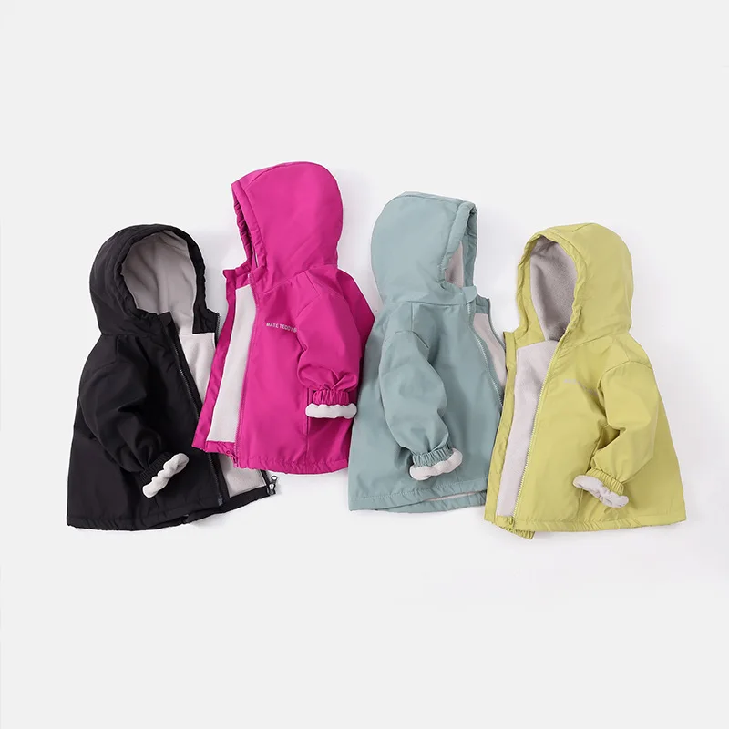 Children's fall and winter coat 2026 style insulated children's padded thickened storm jacket winter hooded zipper cotton coat