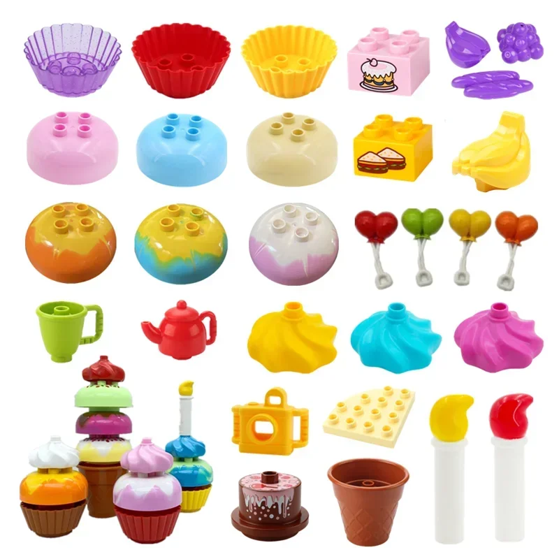 Big Building Blocks Accessories Compatible Large Bricks Festivals Birthday Cakes Candles Educational Toys Children Kids Gifts