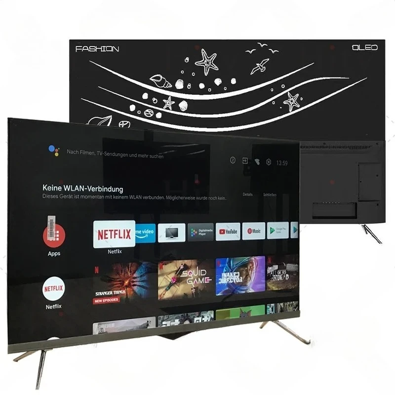 Global Version Android Smart TV 43 Inch 2K 4K UHD Frameless LED Television, WiFi BT Google Play Netflix YouTube HDR10