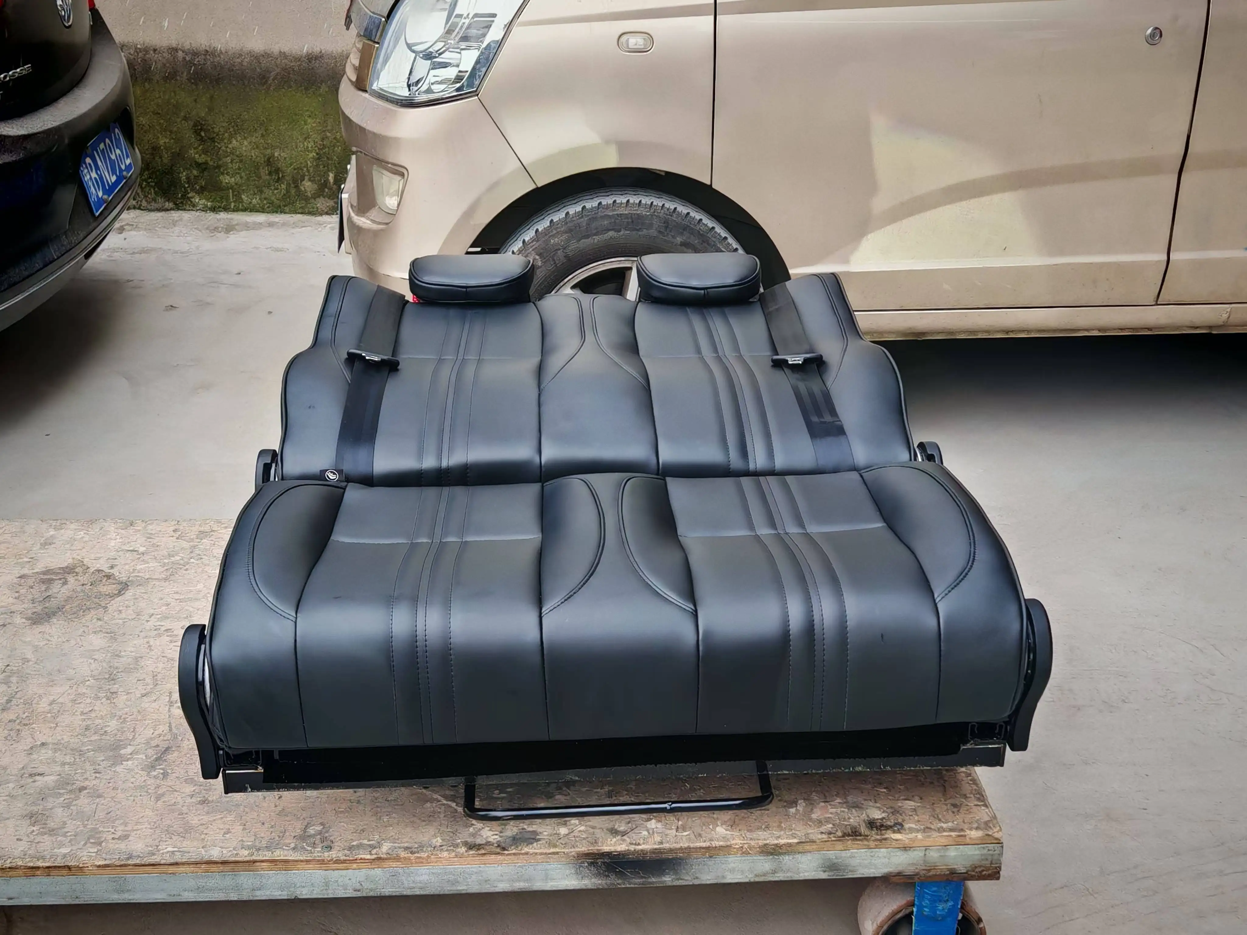 2-Seat Folding Bed with Bifold Feature RV Interior Accessory for Campervans