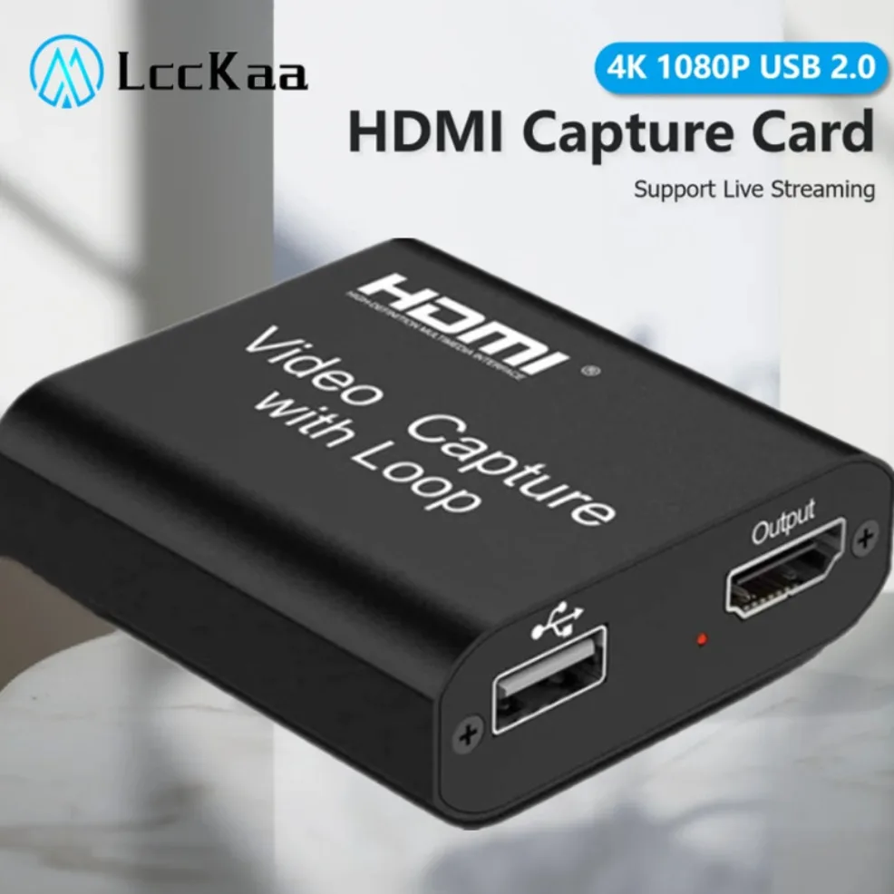 HDMI Video Capture Card com Loop Out, Gravação de jogos, Live Streaming, Grabber para transmissão ao vivo, Switch, Xbox, PS4, PS4, 5, 1080P, 4K