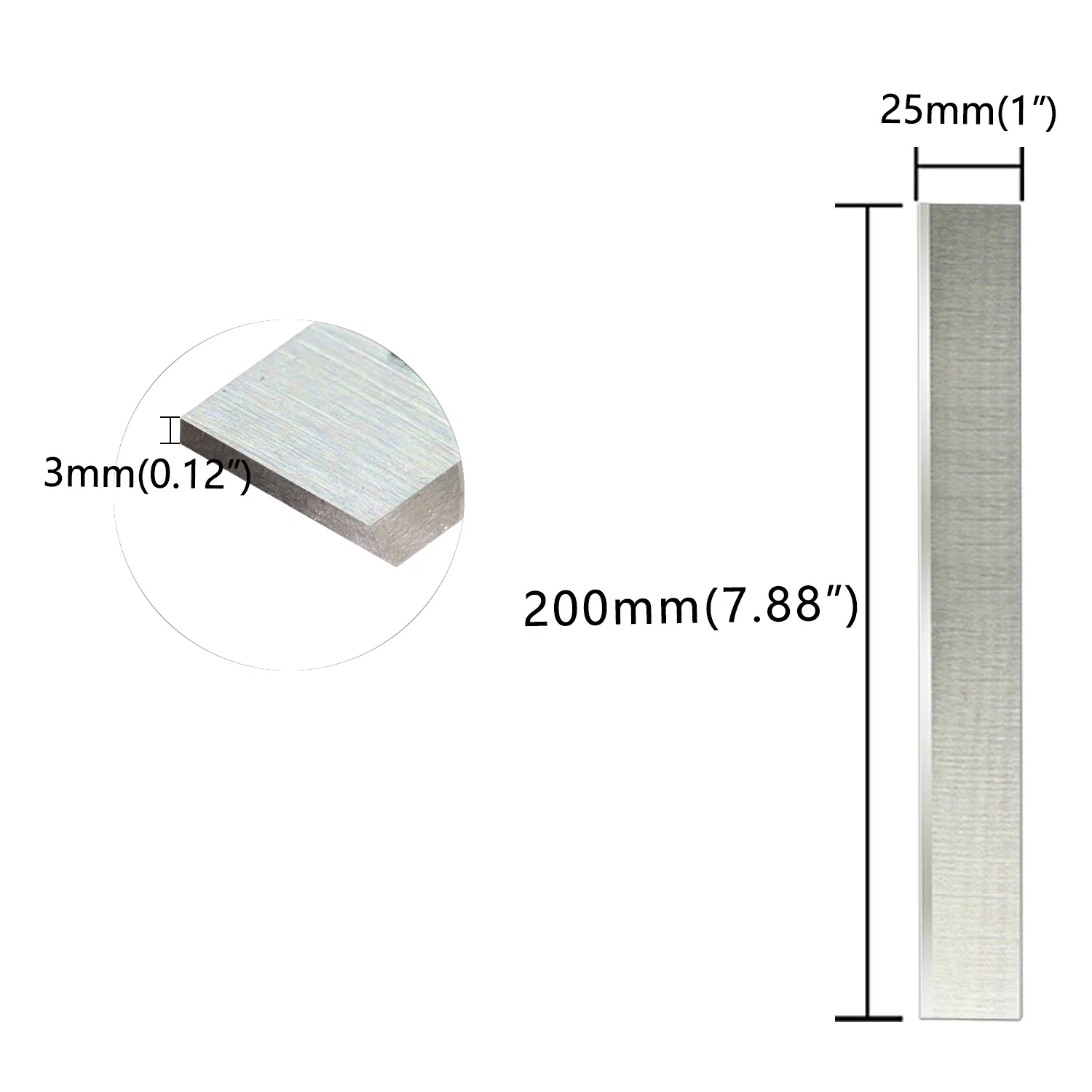 工業用およびジョイナー用hssプレーナーブレード、プレーナーナイフ、厚さプレーナー、200x25x3mm、1個