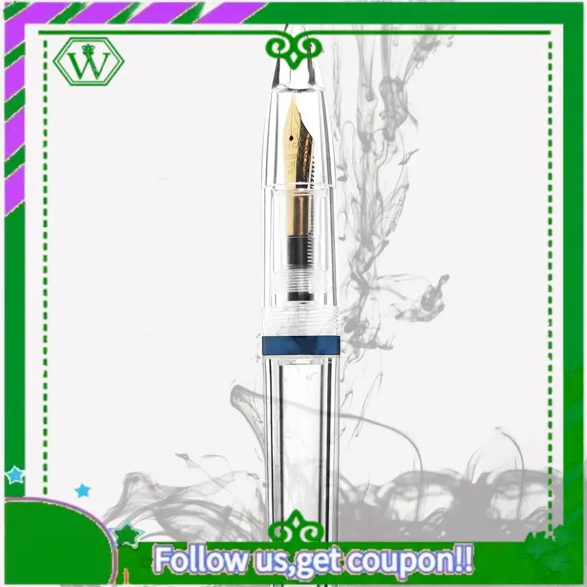 

ABIK-2Pcs 0.5Mm Nib Fountain Pen With Eyedropper High Capacity Transparent Pens Office School Supplies For Student Writing Gifts