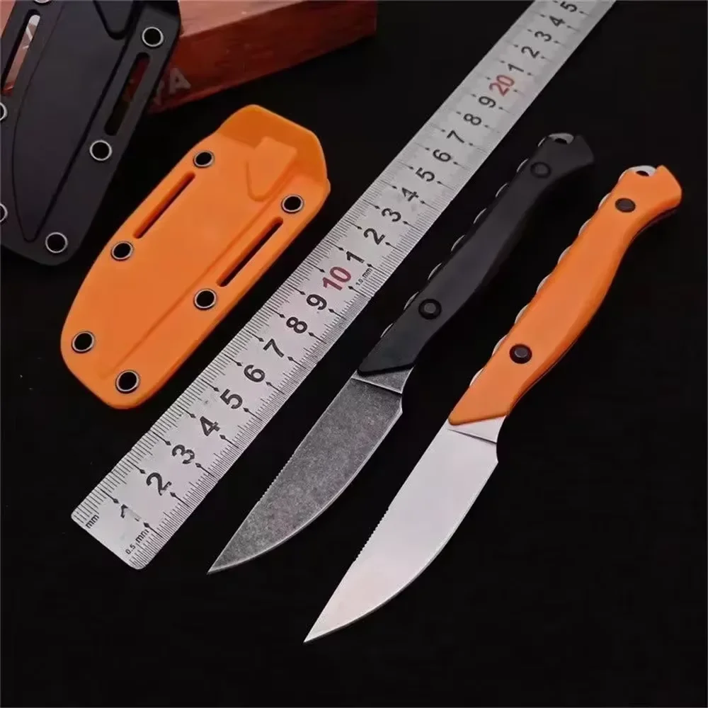 

NEW Pocket BM 15700 Flyway Hunt Fixed Knife CPM-154 Satin Straight Blade Knives Outdoor Survival EDC Tool Boltaron Sheath Gift