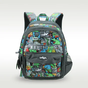 Mochila para crianças dos 4 aos 7 anos, mochila verde original com cartão de nome, da austrália smiggle, dos 4 aos 7 anos