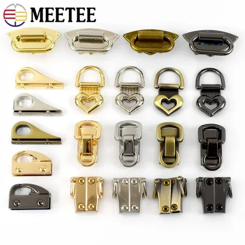 Boucles à Clip latéral en métal, 5 pièces, sangle de sac à main, chaîne, anneau de suspension, fermoir, porte-clés avec crochet à vis, boucle, accessoires de couture de sac à faire soi-même