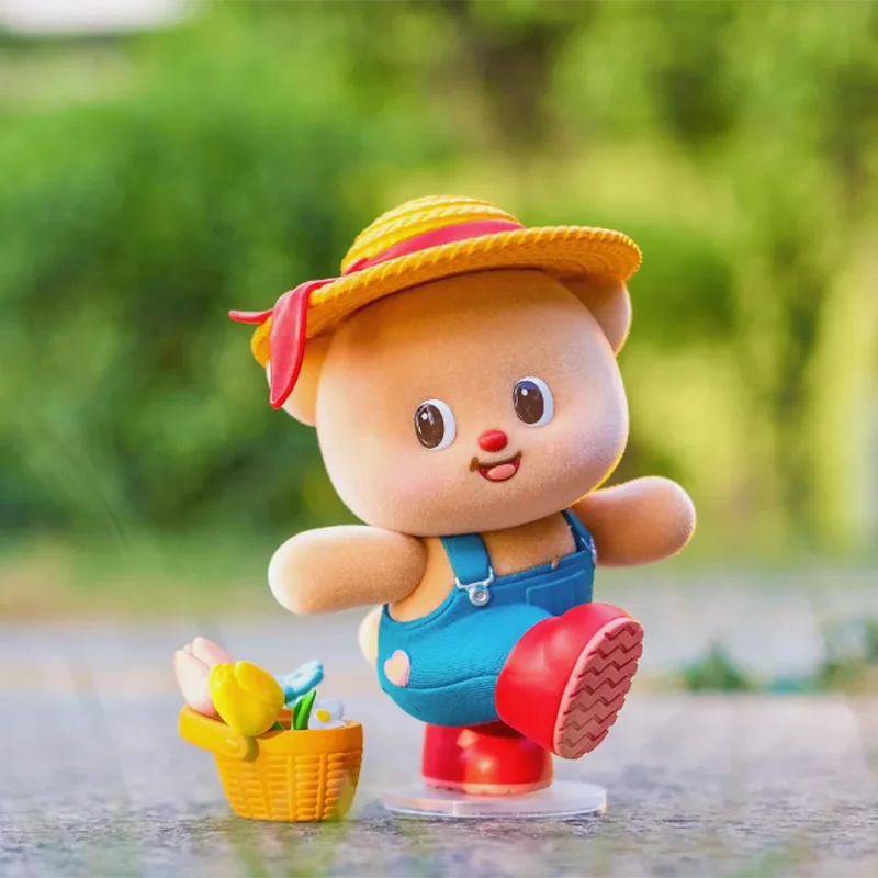 Butterbear Sweet Life Series Blind Box Doll Toys Action Figure Butterbear Flocking Figurines Desktop Gifts For Kids Girls