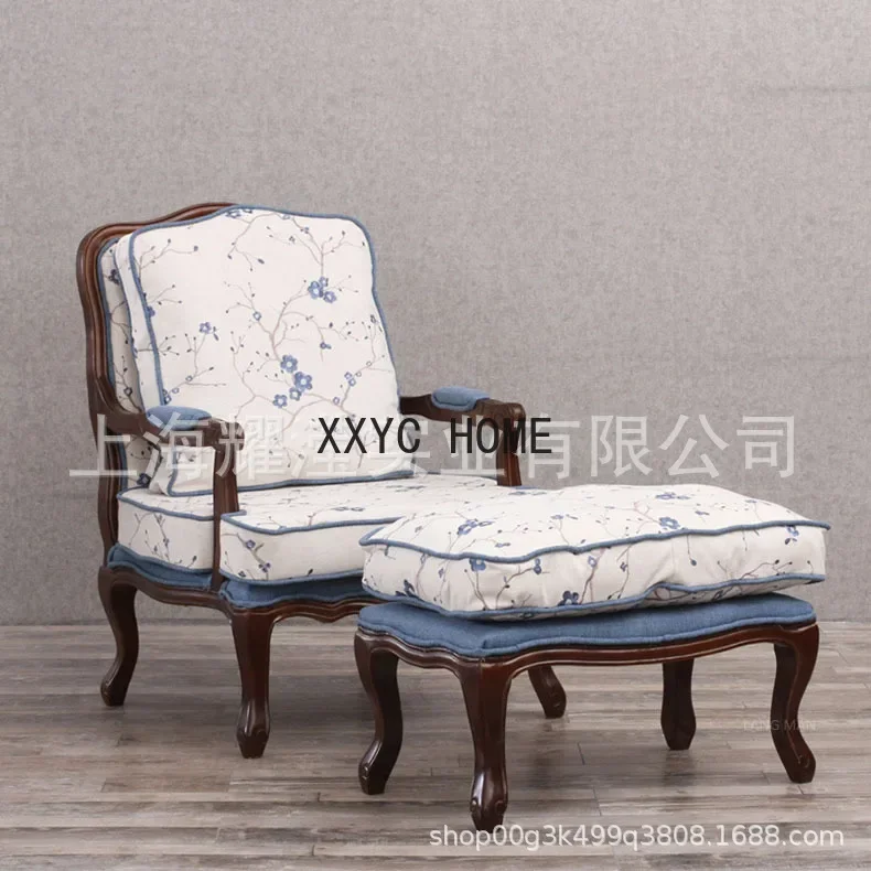 American solid wood single sofa