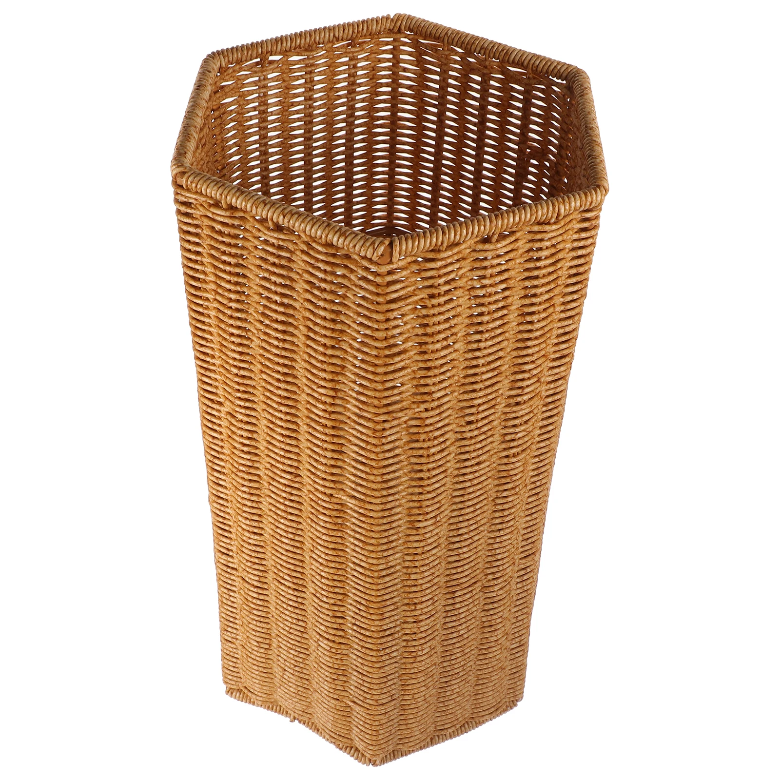 

Umbrella Storage Bucket Holder Rattan Design Large Capacity Plastic Material Home Office Entryway Six Angle Base