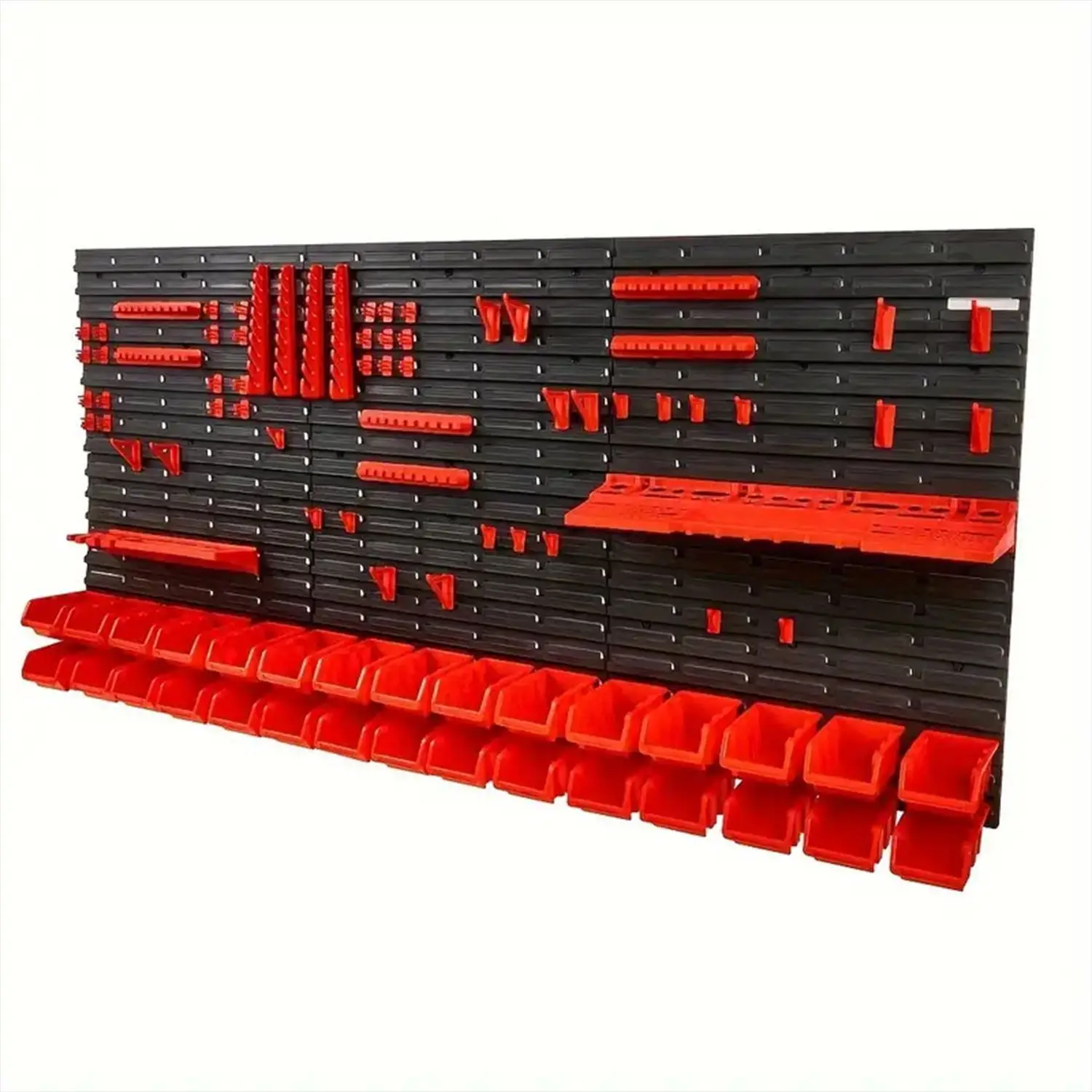 96-Piece Wall-Mounted Tool Storage Rack Set. Easy to Install, Perfect for Garages, Workshops, and Man Caves for Tool Storage.