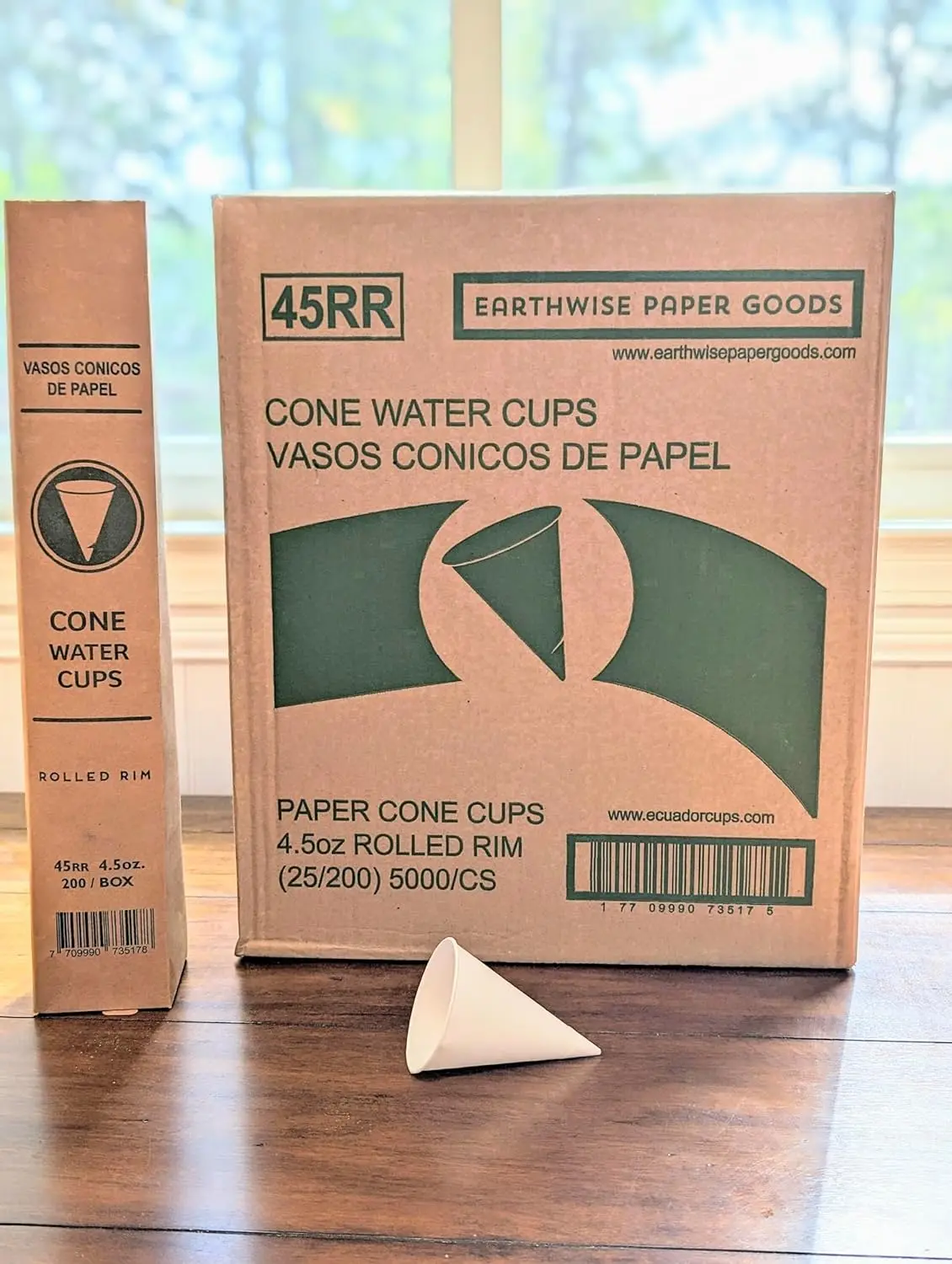 

5000 count 4 oz White Paper rolled rim Cone Cups, 200/Carton, 25 Cartons/Case