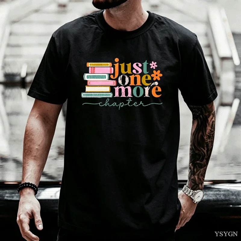 Just One More Chapter T Shirt Bookish Graphic Tee Reading Lover Gift Bookworm Top Aesthetic Reading Apparel Streetwear Tops
