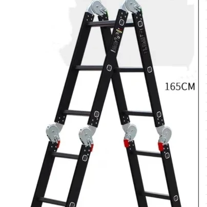 Ship Ladder New Design Aluminum Stamping Four-fold Three-step Telescopic Ladder