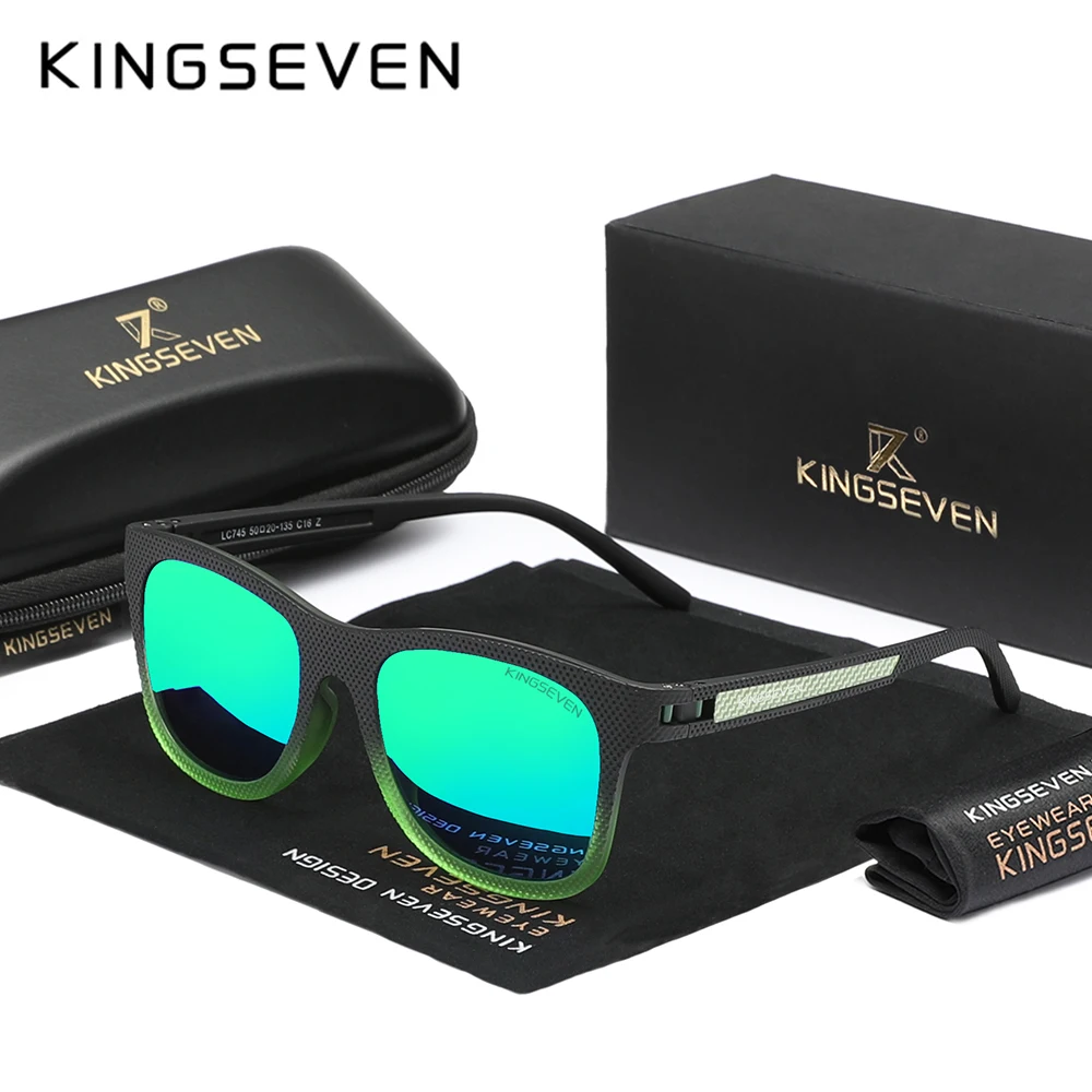 Kingseven-男性と女性のためのトレンディな偏光サングラス,Anti-UV400メガネ,アウトドア,カジュアル,バケーション,運転,砂のアイウェア,新しい