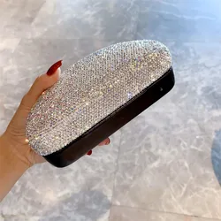 Luxury Diamond Glasses Case Women Reading Sunglasses Protector Cover Anti-fall Pressure Storage Box Glitter Eyewear Accessories