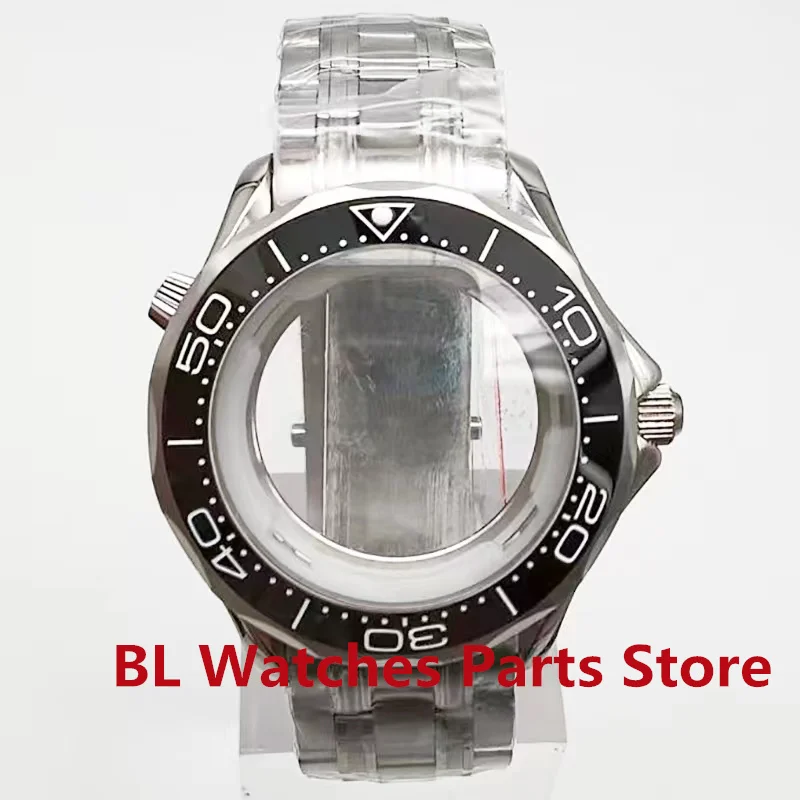 BL 41mm Watch Case Ceramic Bezel Sapphire Glass Seeing Glass Back Fit NH34 NH35 ETA 2824 PT5000 MIYOTA 8215 Movement