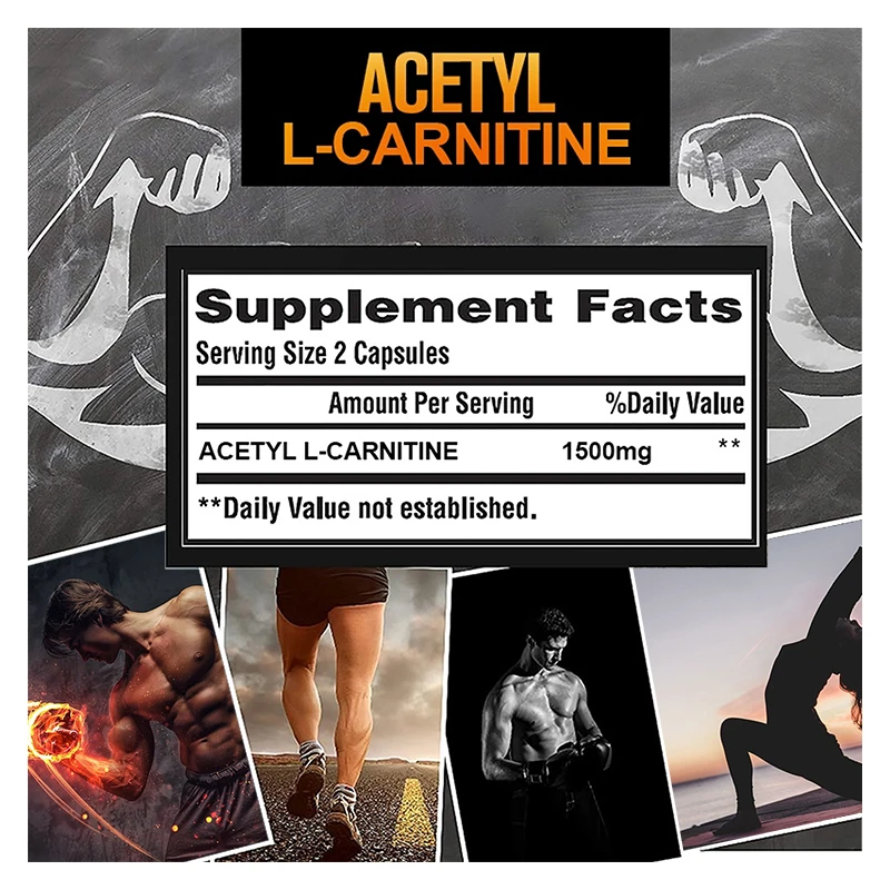 Acetyl-L-Carnitine 1500Mg - Energy Metabolism, Weight Management, Supports Heart and Brain Health, Improves Cognitive Ability