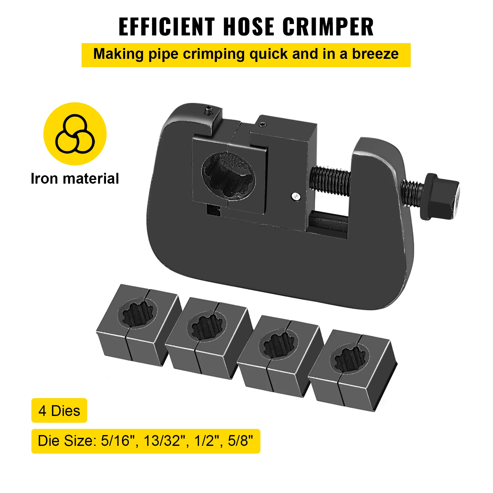VEVOR Barb & Ferrule Type คู่มือ A/C Crimper ชุด7843B ลูกปัด-ล็อค Fitting Auto เครื่องปรับอากาศซ่อม Crimping เครื่องมือ