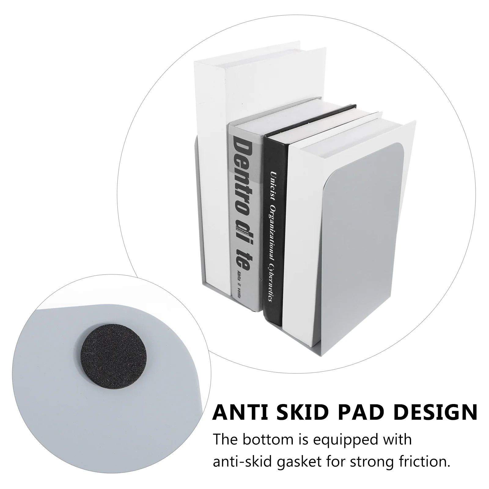 

2Pcs Metal Book Ends Simple Style Decorative Practical Tool Desk Shelf Home Office Classroom Library Metal Book Ends