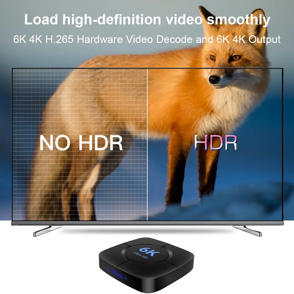 HONGTOP-Smart Android TV Box, H616, Android 10, Suporte 2.4G, 5G, WiFi, Bluetooth, Vídeo HD 6K, H.265 Media Player, Top Box